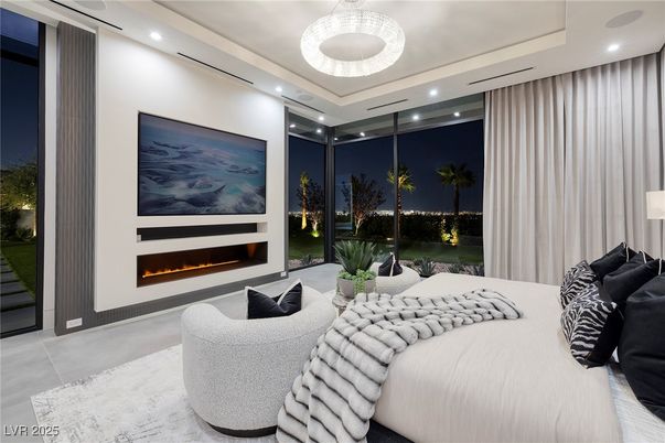 Bedroom, Fireplace, Interior, Living room, Pendant Lights, Recessed Lighting