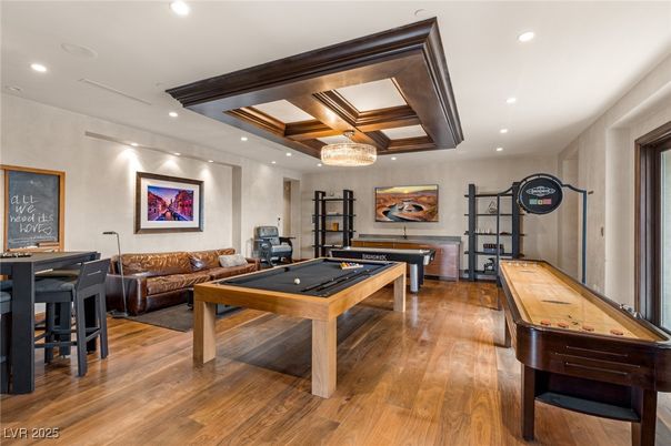 Home Office, Interior, Recessed Lighting, Wooden Ceilings, Wood Texture Flooring