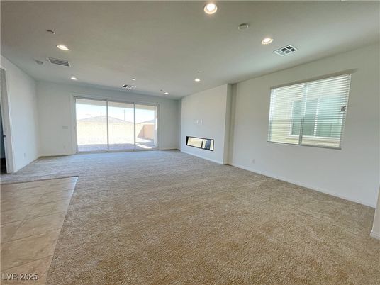 Empty room, Fireplace, Interior, Recessed Lighting