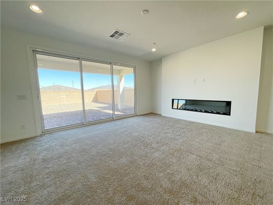Empty room, Fireplace, Interior, Recessed Lighting