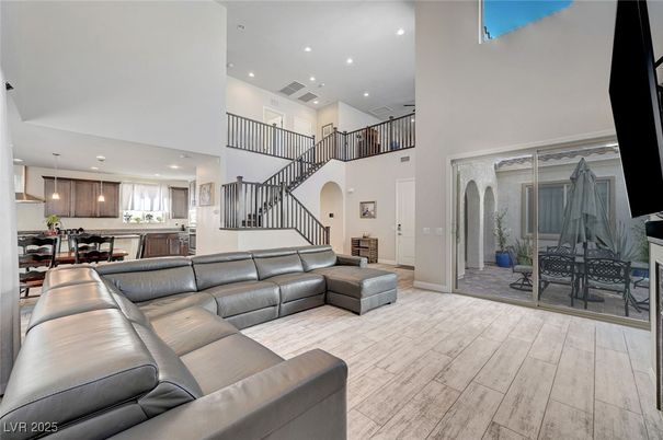 Dining room, Interior, Kitchen, Living room, Pendant Lights, Recessed Lighting, Wood Texture Flooring