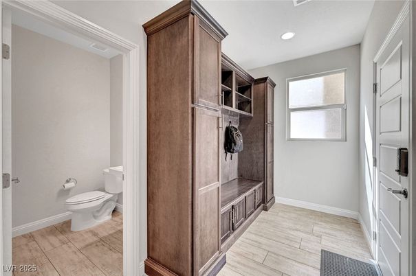 Bathroom, Interior, Recessed Lighting, Wood Texture Flooring