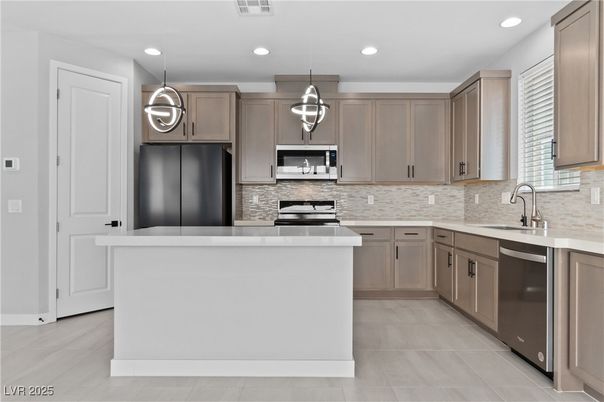 Interior, Kitchen, Pendant Lights, Recessed Lighting, Stainless Steel Appliances