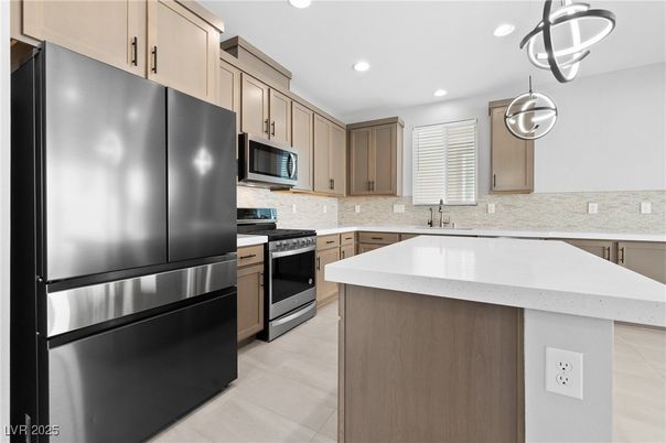 Interior, Kitchen, Pendant Lights, Recessed Lighting, Stainless Steel Appliances