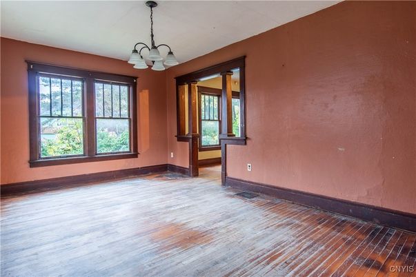 Chandelier, Empty room, Interior, Wood Texture Flooring