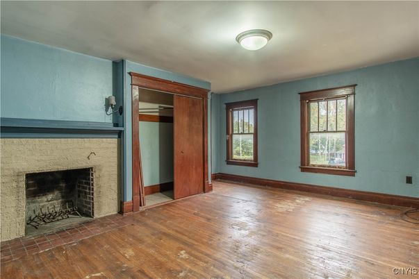Empty room, Fireplace, Interior, Wood Texture Flooring