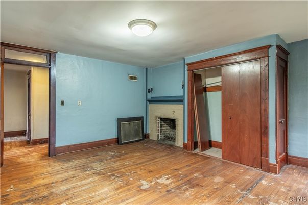 Empty room, Fireplace, Interior, Wood Texture Flooring