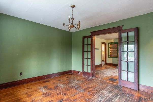 Chandelier, Empty room, Interior, Wood Texture Flooring
