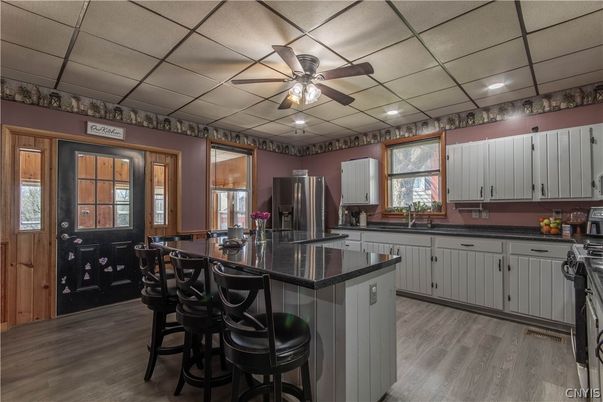 Interior, Kitchen, Recessed Lighting, Wood Texture Flooring