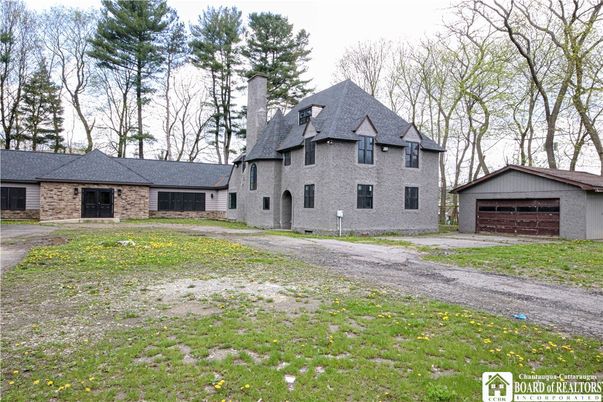 Attached, Backyard, Detached Garage, Exterior, Facade, Brick Facade, French Provincial