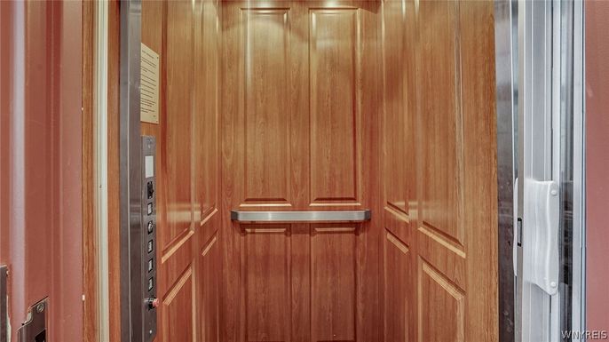 Elevator, Interior, Wooden Walls