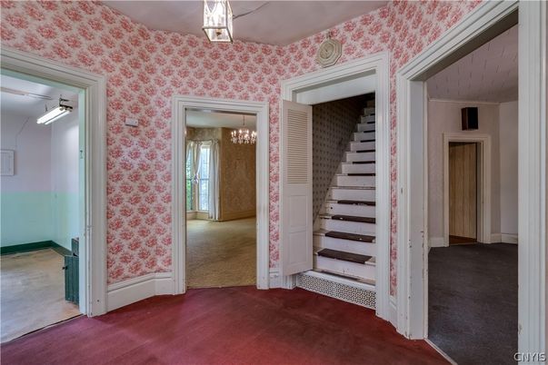 Chandelier, Empty room, Interior