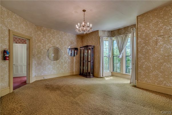 Chandelier, Empty room, Interior