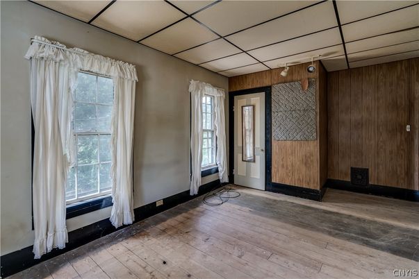 Empty room, Interior, Wood Texture Flooring, Wooden Walls