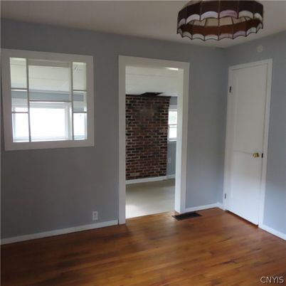 Empty room, Interior, Stone Walls, Wood Texture Flooring