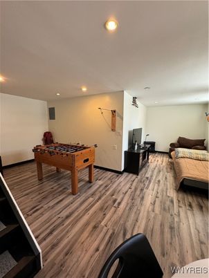 Game Room, Interior, Recessed Lighting, Wood Texture Flooring
