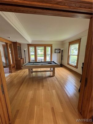 Billiard Table, Game Room, Interior, Wood Texture Flooring