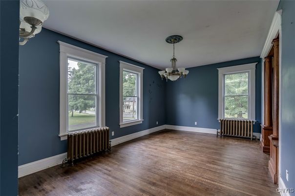 Chandelier, Empty room, Interior, Wood Texture Flooring