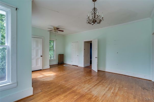 Chandelier, Empty room, Interior, Wood Texture Flooring