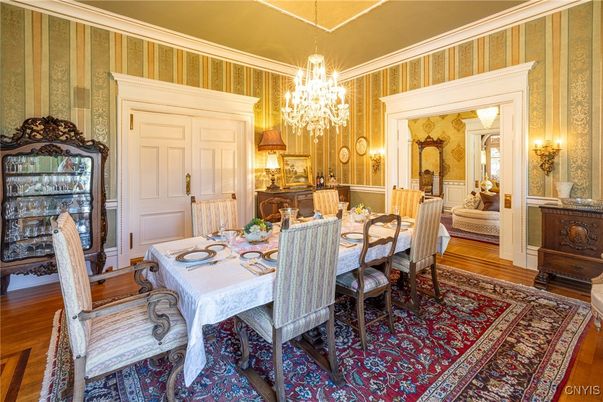 Chandelier, Dining room, Interior, Wood Texture Flooring