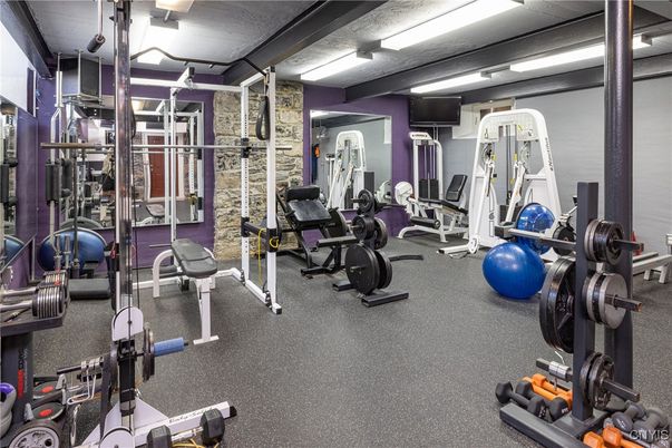 Fitness Equipment, Gym, Interior, Stone Walls