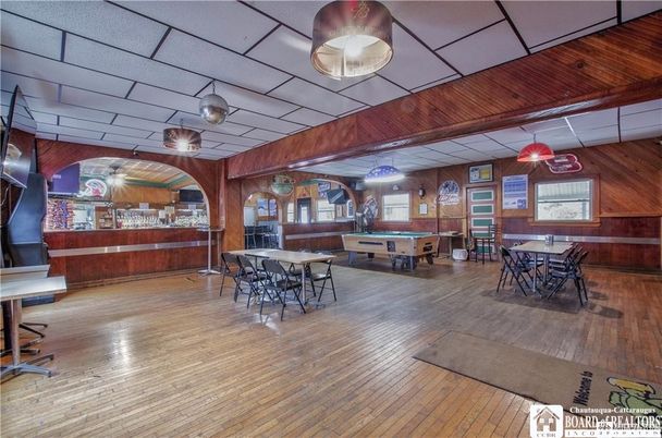 Billiard Table, Dining room, Game Room, Interior, Wood Texture Flooring