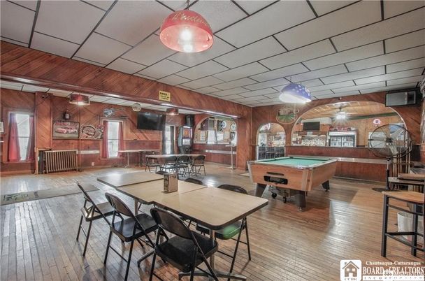 Billiard Table, Dining room, Game Room, Interior, Wood Texture Flooring, Wooden Walls