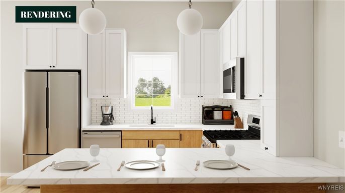 Interior, Kitchen, Pendant Lights, Stainless Steel Appliances