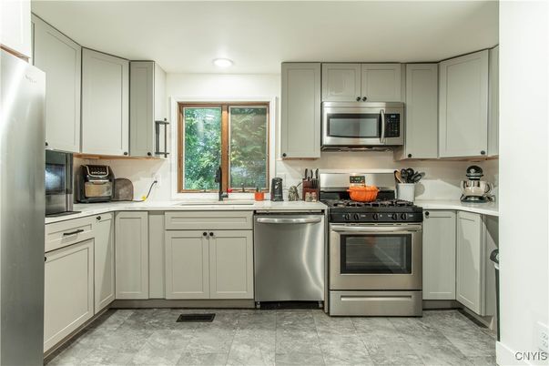 Interior, Kitchen, Recessed Lighting, Stainless Steel Appliances