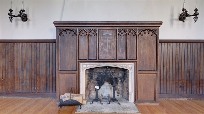 Fireplace, Interior, Wood Texture Flooring