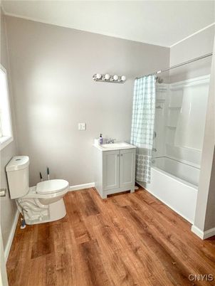 Bathroom, Glass Shower, Interior, Wood Texture Flooring