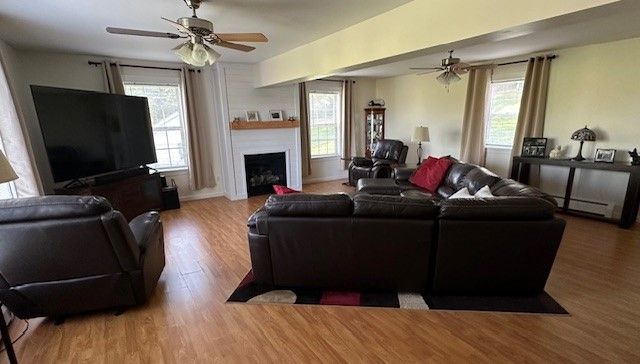 Fireplace, Interior, Living room, Wood Texture Flooring