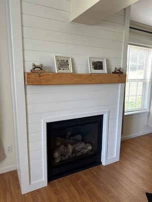 Fireplace, Interior, Wood Texture Flooring