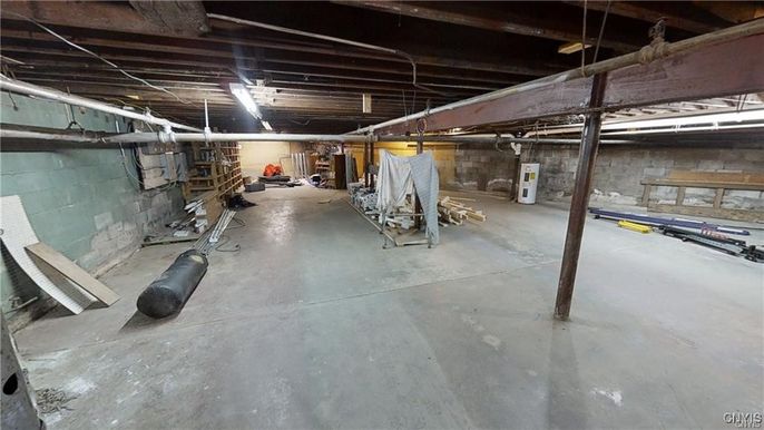 Fitness Equipment, Interior, Stone Walls, Wooden Beams