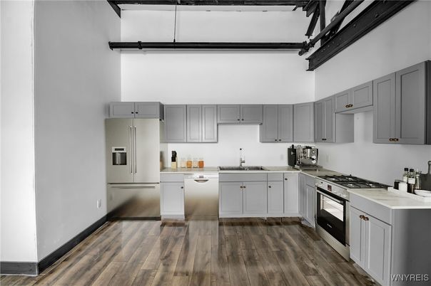 Interior, Kitchen, Wood Texture Flooring