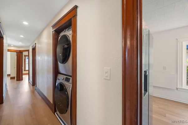 Interior, Recessed Lighting, Utility Closets, Washer, Wood Texture Flooring