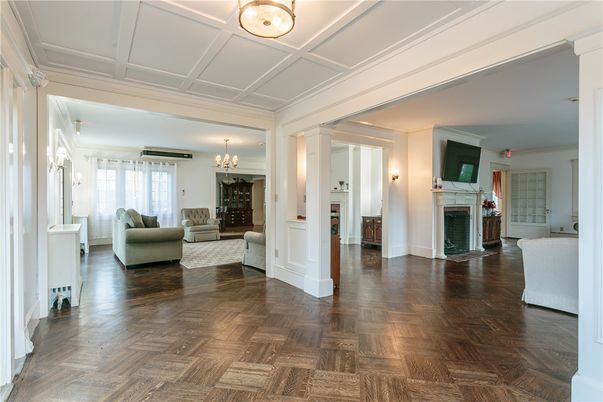 Chandelier, Fireplace, Interior, Living room, Wood Texture Flooring