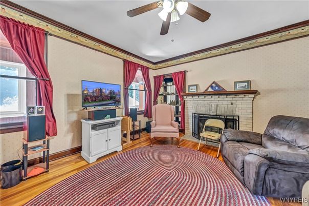 Bedroom, Fireplace, Interior, Wood Texture Flooring