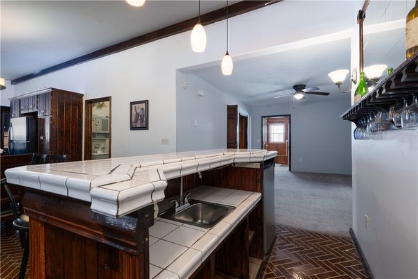 Interior, Kitchen, Pendant Lights, Recessed Lighting, Tile Countertops