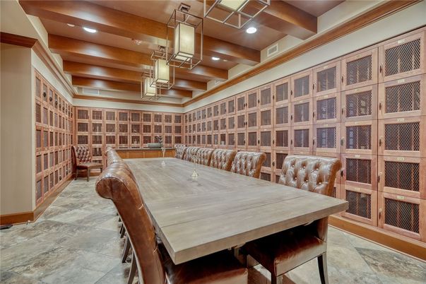 Dining room, Interior, Recessed Lighting, Wooden Beams