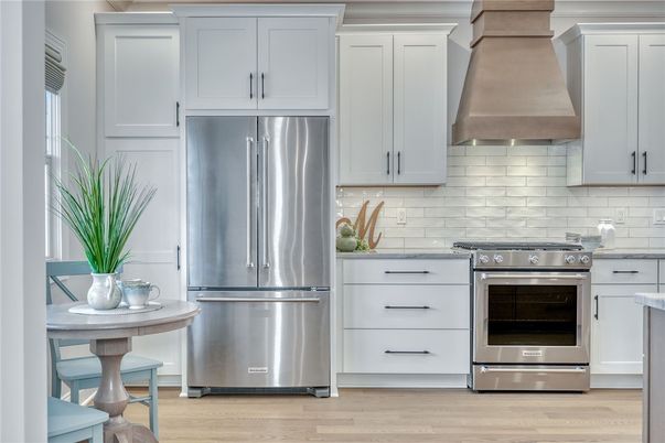 Interior, Kitchen, Stainless Steel Appliances, Wood Texture Flooring