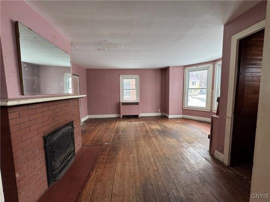 Empty room, Fireplace, Interior, Wood Texture Flooring