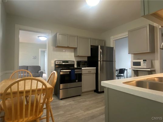 Interior, Kitchen, Stainless Steel Appliances, Wood Texture Flooring