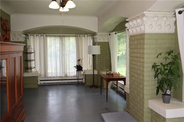Interior, Stone Walls, Wood Texture Flooring