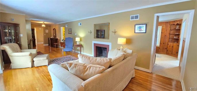 Dining room, Fireplace, Interior, Living room, Wood Texture Flooring