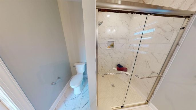 Bathroom, Glass Shower, Interior, Marble, Marble Walls