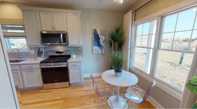 Interior, Kitchen, Stainless Steel Appliances, Wood Texture Flooring