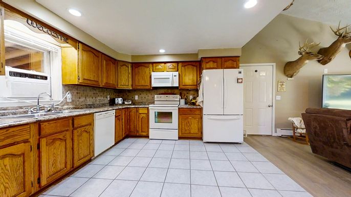 Interior, Kitchen, Recessed Lighting, Wood Texture Flooring