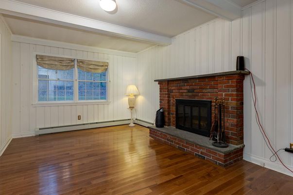 Empty room, Fireplace, Interior, Wood Texture Flooring