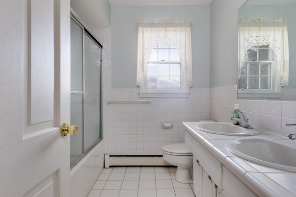 Bathroom, Glass Shower, Interior, Tile Countertops